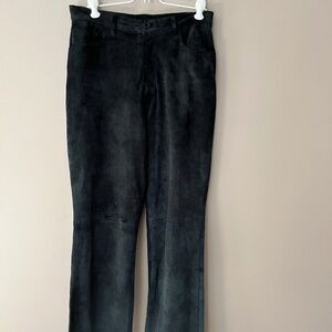 Beautiful, fully lined, black suede relaxed fit pants. Size 8